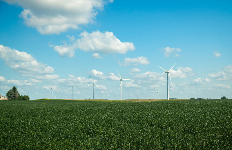 Wind Turbines outside of Chicago, Illinois. 