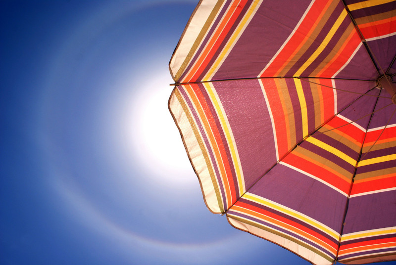 Sunshine Sun Halo and beach umbrella