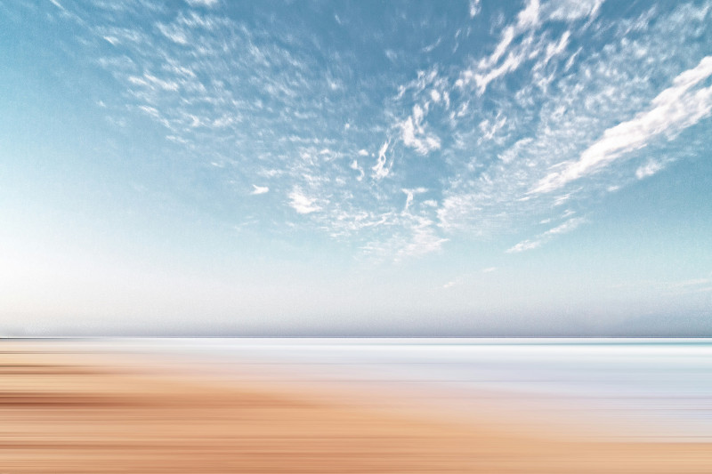 Sand coastline on clear day