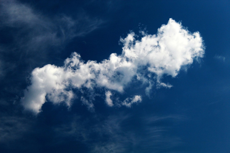 ciel, bleu, cloud, blanche, un, sunny weather, summer, heat, hot, ciel bleu, nature, city garden