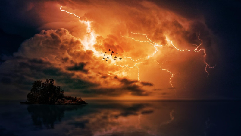 orage, mer, des nuages, tempête, île, paradis, éclair, la nature, mystique, humeur de la météo, l'eau, nuages orageux, menaçant, cloudburst, ambiance, thunder, l'atmosphère, spectaculaire, paysage, électricité, sombre, nuit, menace, orage, orage, orage, o