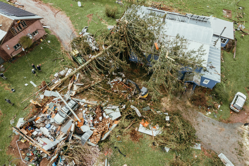 Damage from a tornado in Callicoon Center NY 12/16 (IG: @clay.banks)