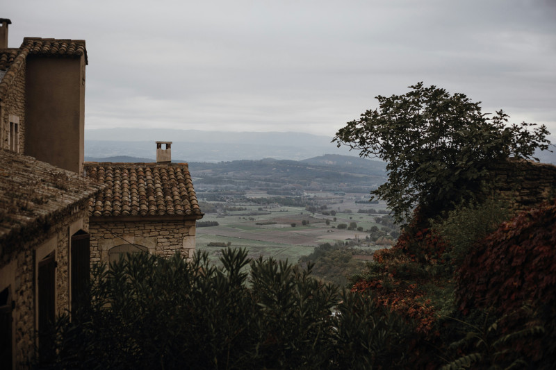 A view of a town from a hill