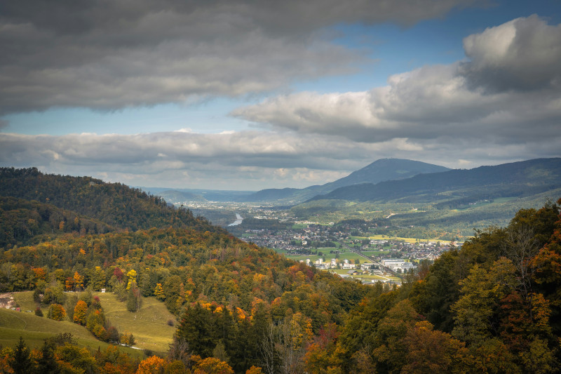 Hallein, Tal, Berg, Herbst, Landschaft, Wolken, Österreich, Salzburg