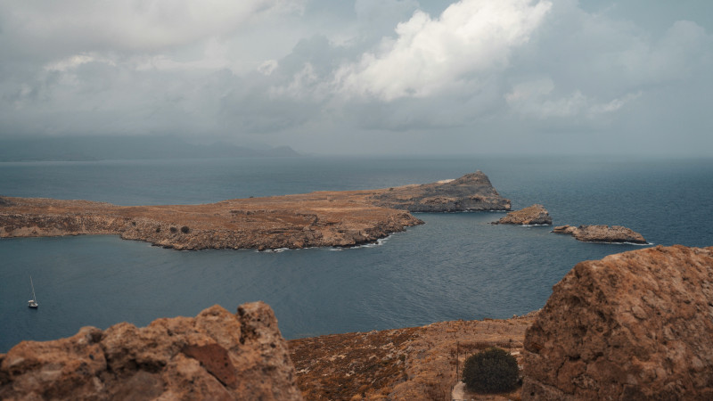One of the many beautiful bays near Lindos
