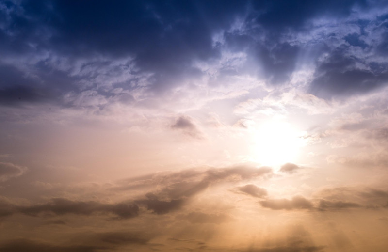 ciel, sun, bleu, clouds, des nuages, lueur, ciel bleu, nature, le soleil