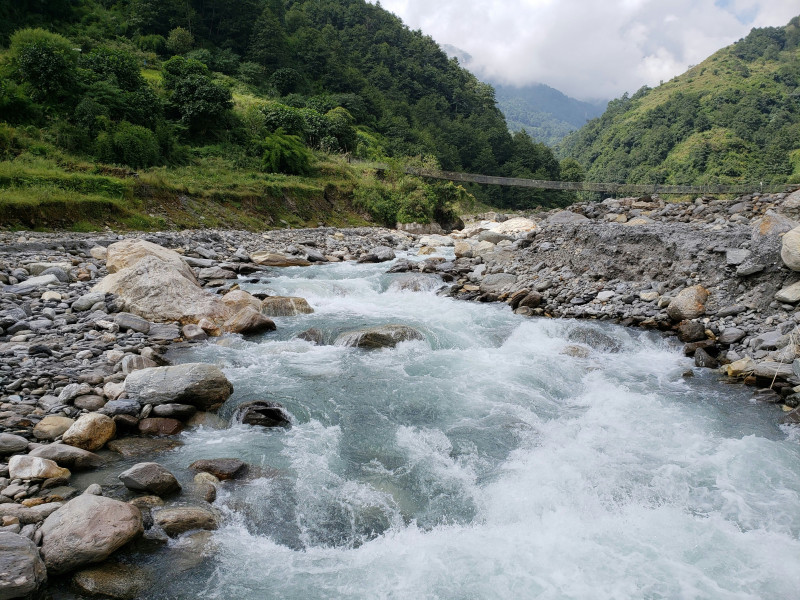 Rocky river through the Himalayas
