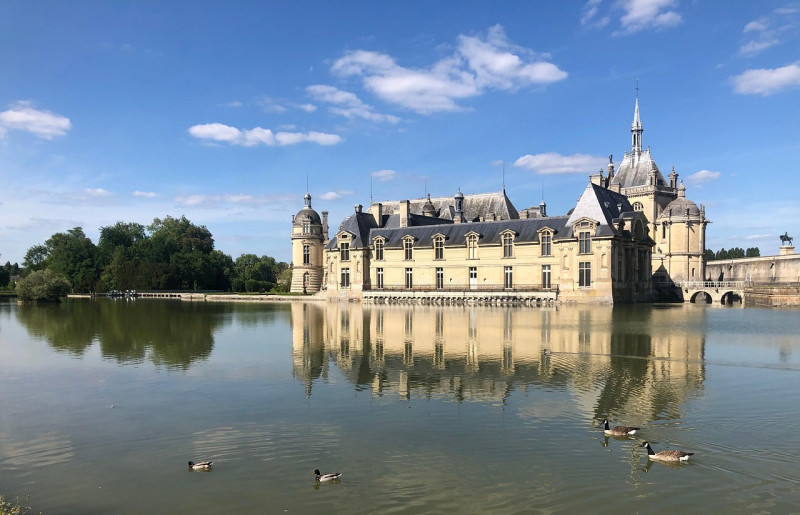 château, lac, nature, chantilly, france, chantilly, hauts-de-france