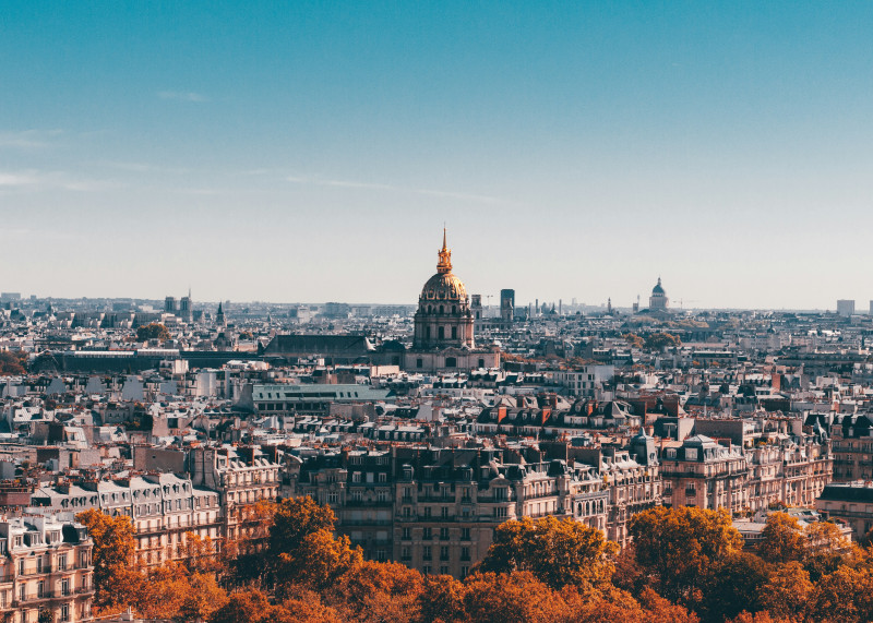Les Invalides Building in Paris, France. Easy to spot with it's beautiful golden dome. 