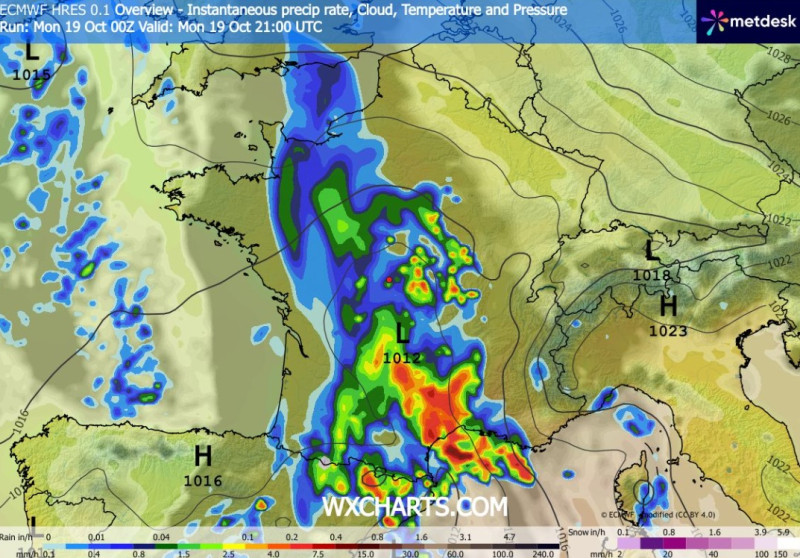 Carte radar de la pluie