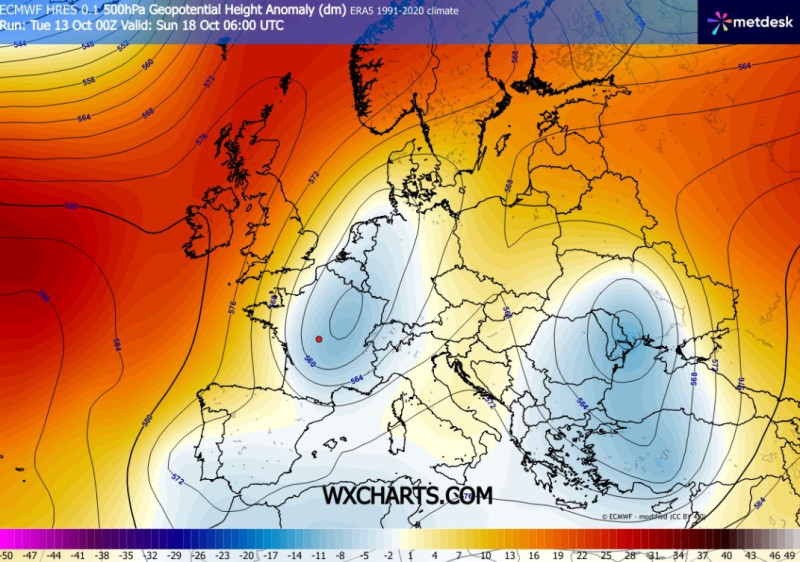 Carte radar de la goutte froide présente en France ce weekend